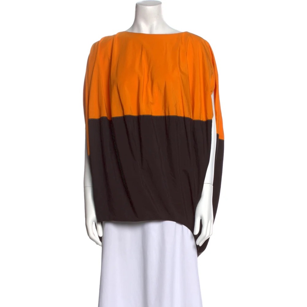 MARNI colorblock pattern bateau neckline tunic / top